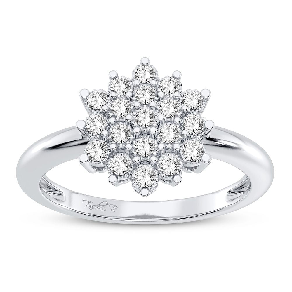 10K White Gold Dazzling 0.16Ct Diamond Ring