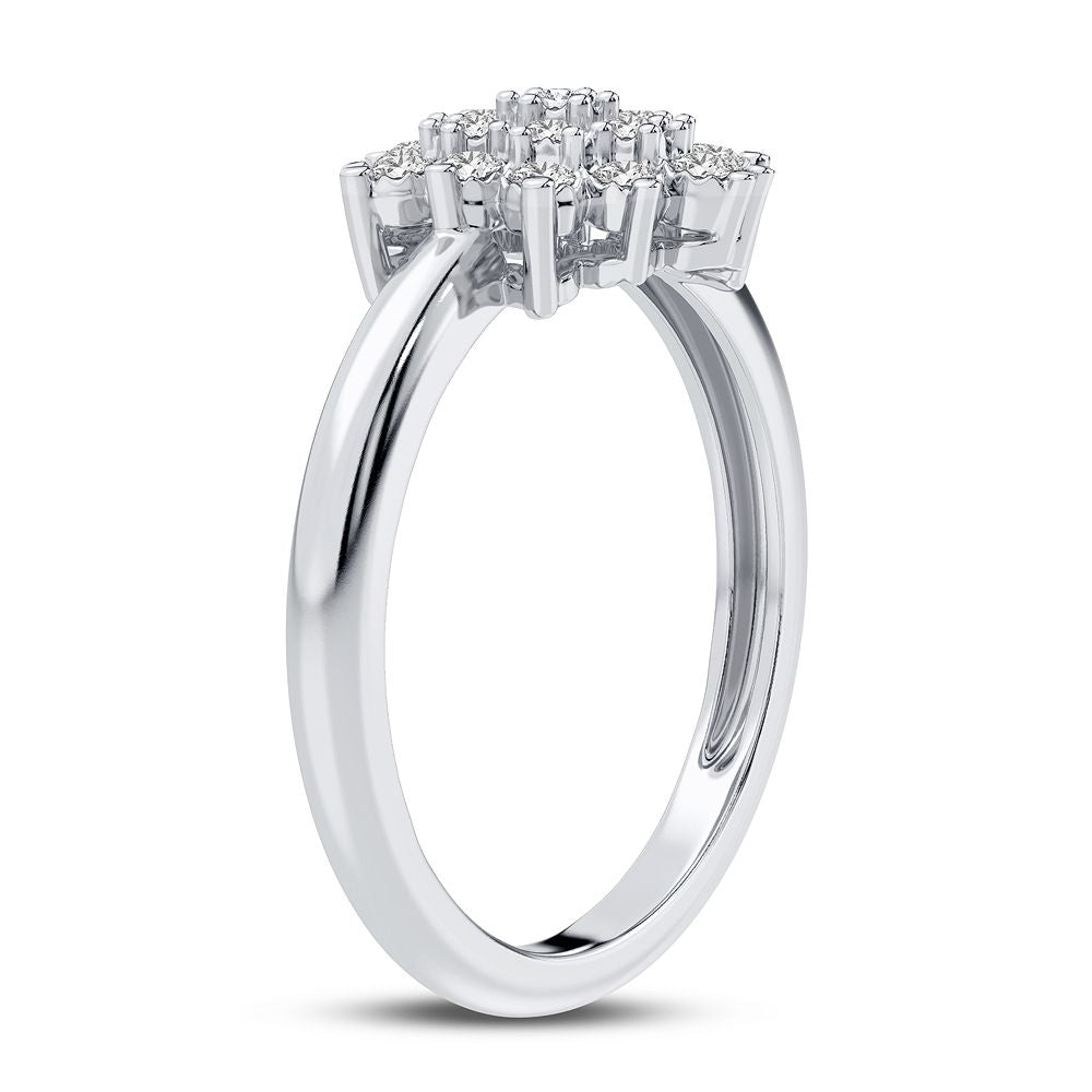 10K White Gold Dazzling 0.16Ct Diamond Ring