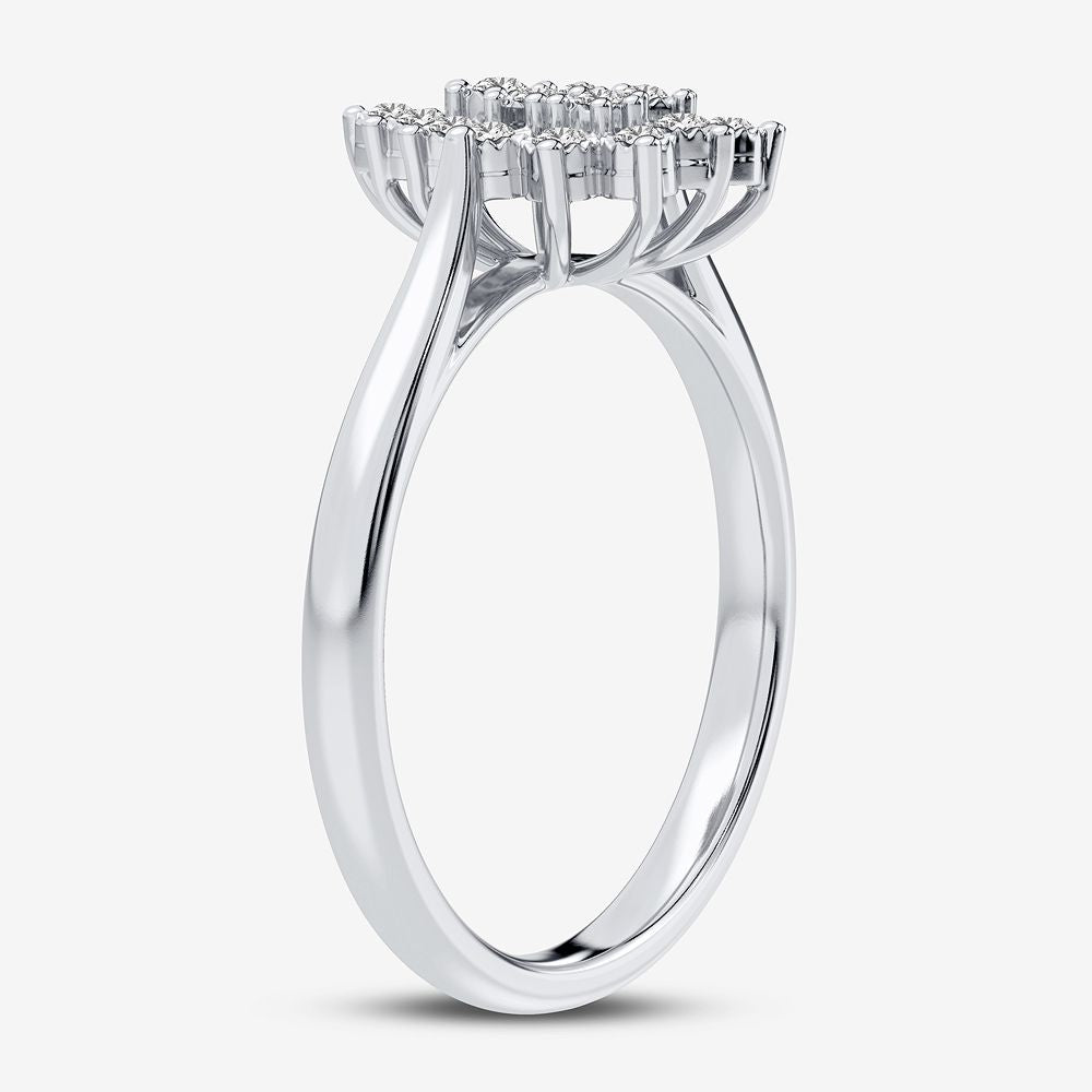 10K White Gold Beautiful 0.07Ct Diamond Ring