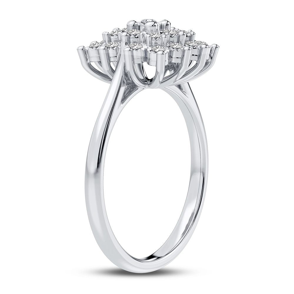 10K White Gold Exquisite 0.17Ct Diamond Ring