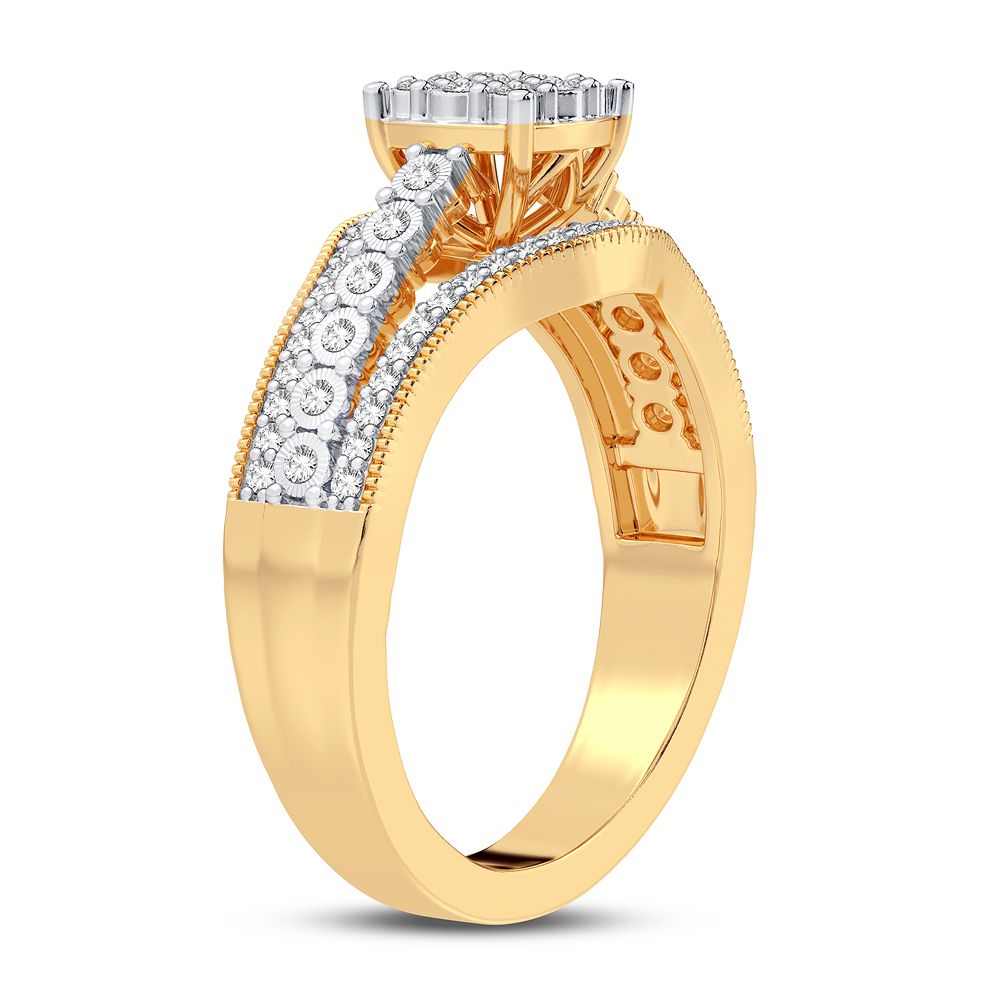 10K Yellow Gold Beautiful 0.20Ct Diamond Ring