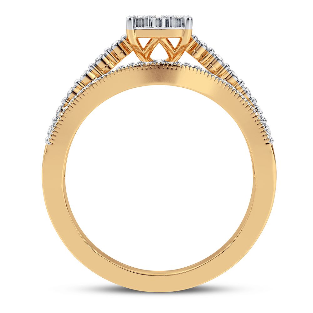 10K Yellow Gold Beautiful 0.20Ct Diamond Ring