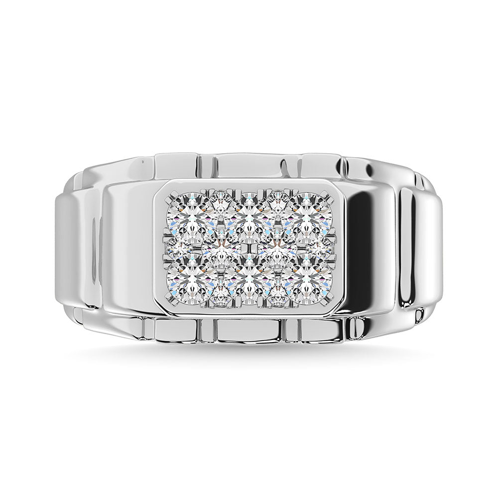 Diamond 1 Ct.Tw. Mens Fashion Ring Ring in 14K White Gold