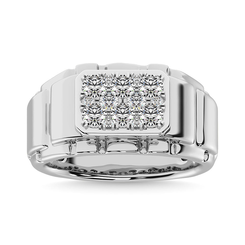 Diamond 1 Ct.Tw. Mens Fashion Ring Ring in 14K White Gold