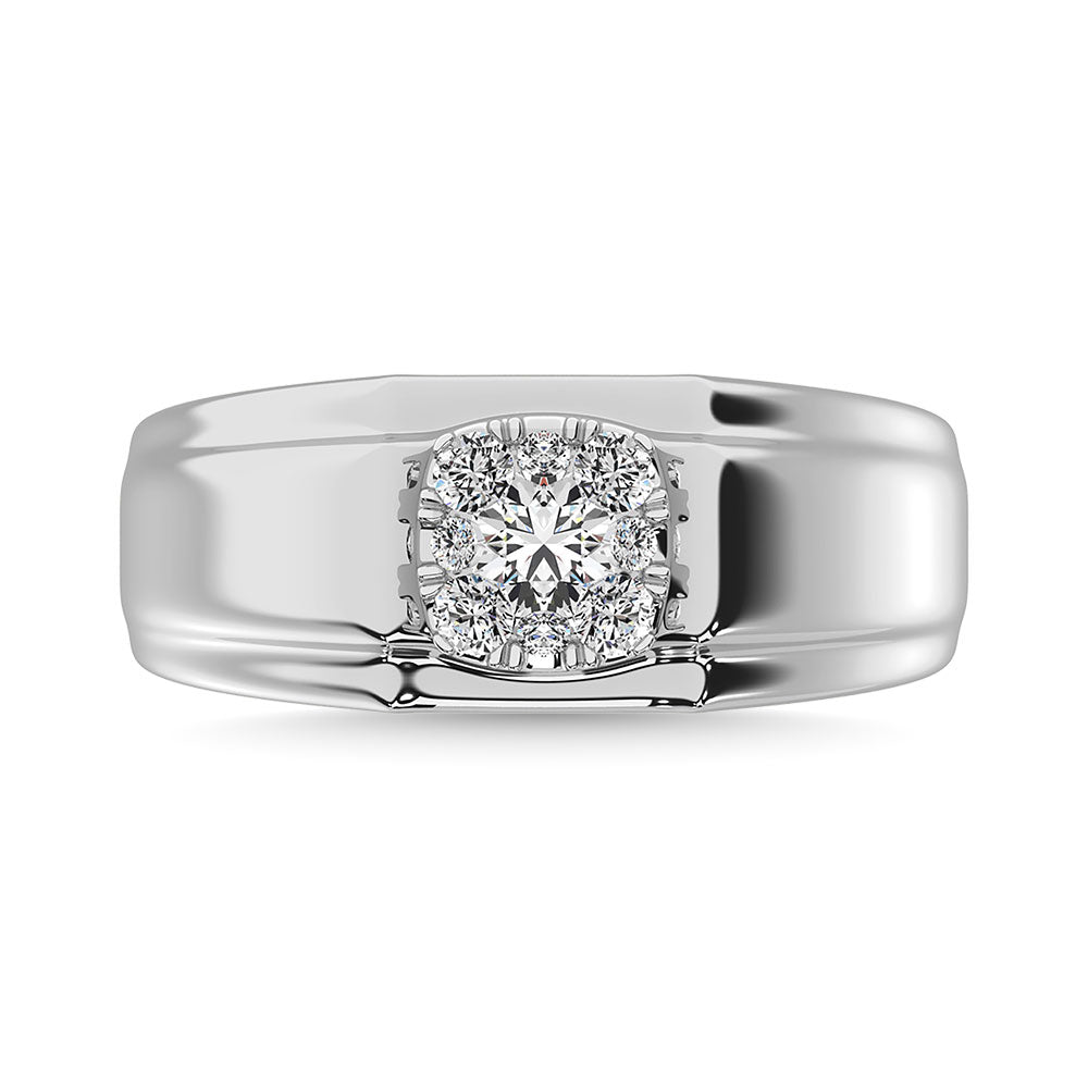 Diamond 1/2 Ct.Tw. Mens Fashion Ring Ring in 14K White Gold