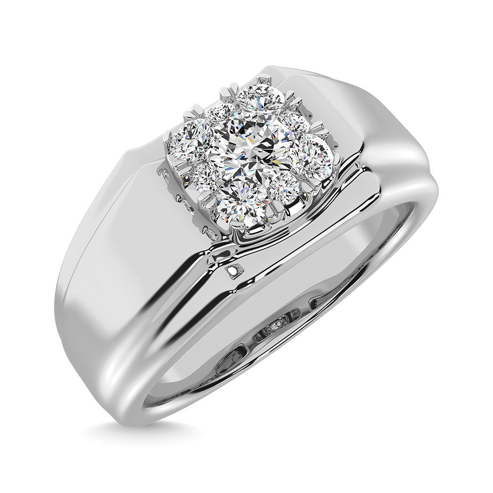 Diamond 1/2 Ct.Tw. Mens Fashion Ring Ring in 14K White Gold