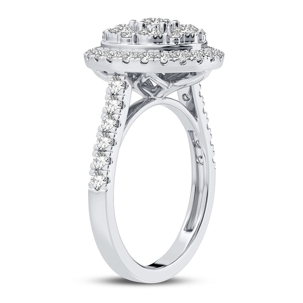 10K White Gold Elegant 1.00Ct Diamond Ring