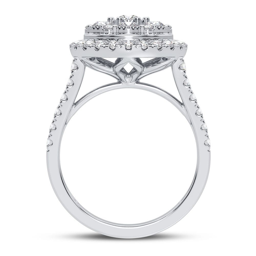 10K White Gold Elegant 1.00Ct Diamond Ring