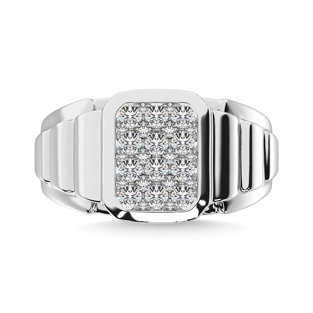 Diamond 1 Ct.Tw. Mens Fashion Ring Ring in 14K White Gold