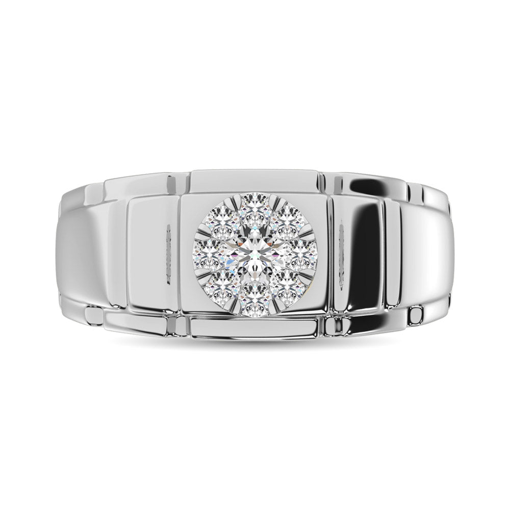 Diamond 1/2 Ct.Tw. Mens Fashion Ring in 14K White Gold