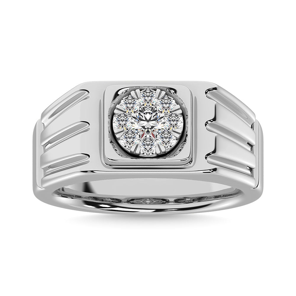 Diamond 1/2 Ct.Tw. Mens Fashion Ring Ring in 14K White Gold