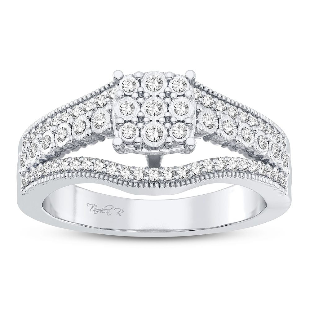 10K White Gold Dazzling 0.20Ct Diamond Ring