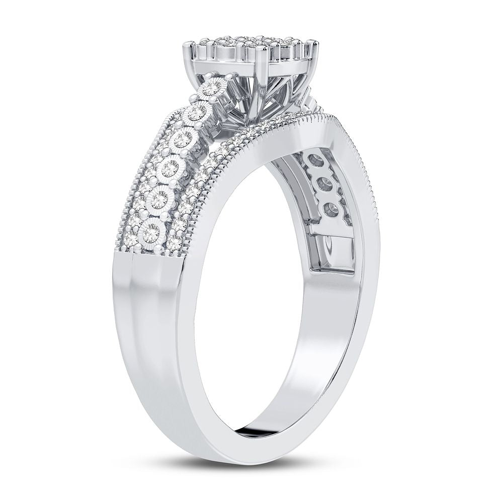 10K White Gold Dazzling 0.20Ct Diamond Ring