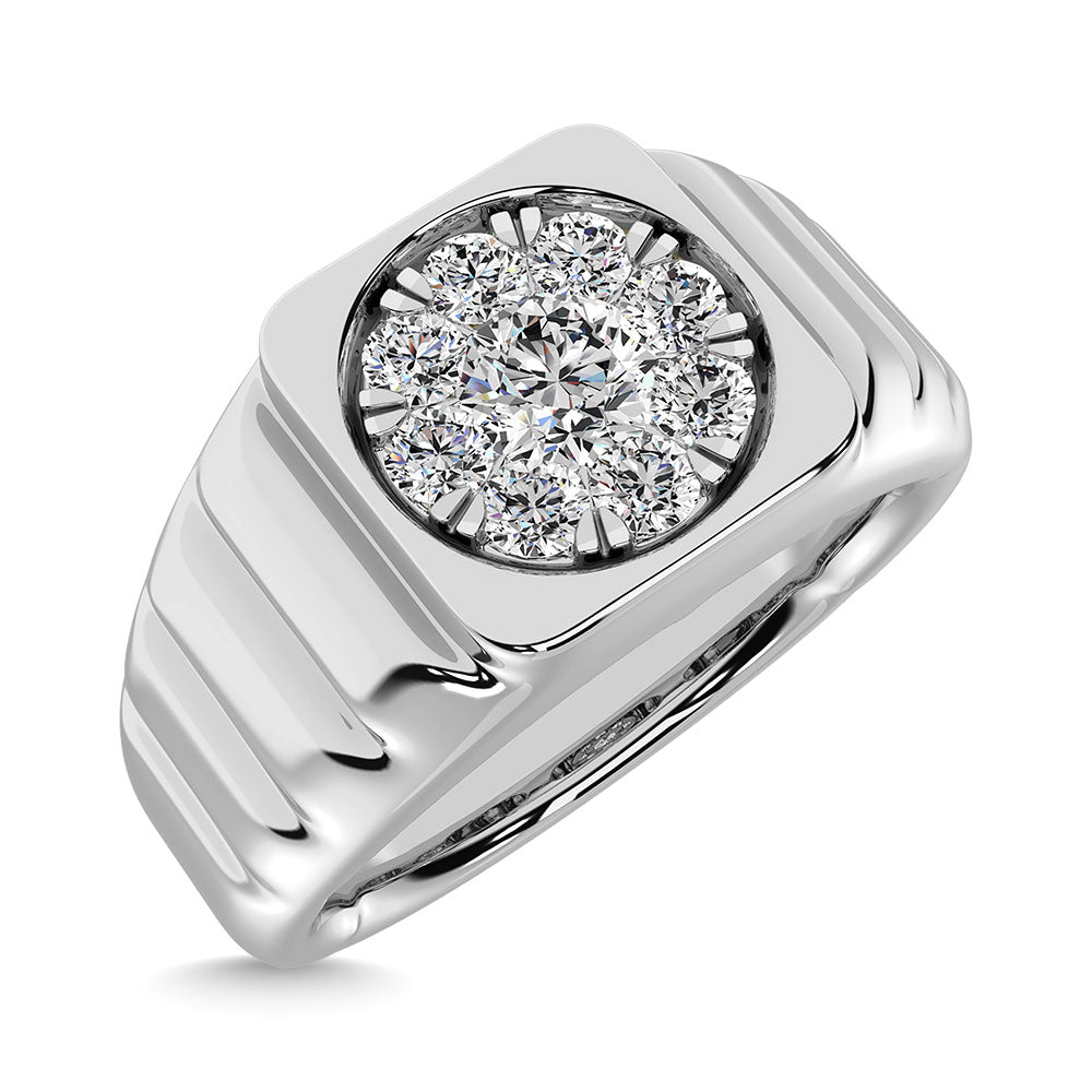 Diamond 3/4 Ct.Tw. Mens Fashion Ring Ring in 14K White Gold