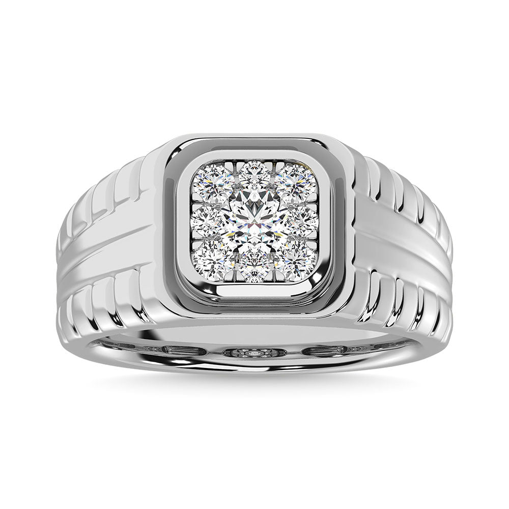 Diamond 3/4 Ct.Tw. Mens Fashion Ring Ring in 14K White Gold