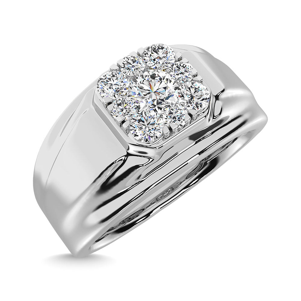 Diamond 3/4 Ct.Tw. Mens Fashion Ring Ring in 14K White Gold