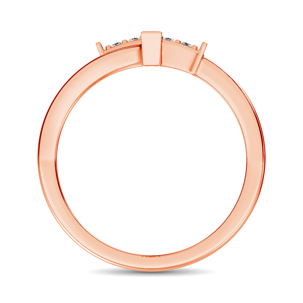 10K Rose Gold Diamond 1/8 Ct.Tw. Cross Ring