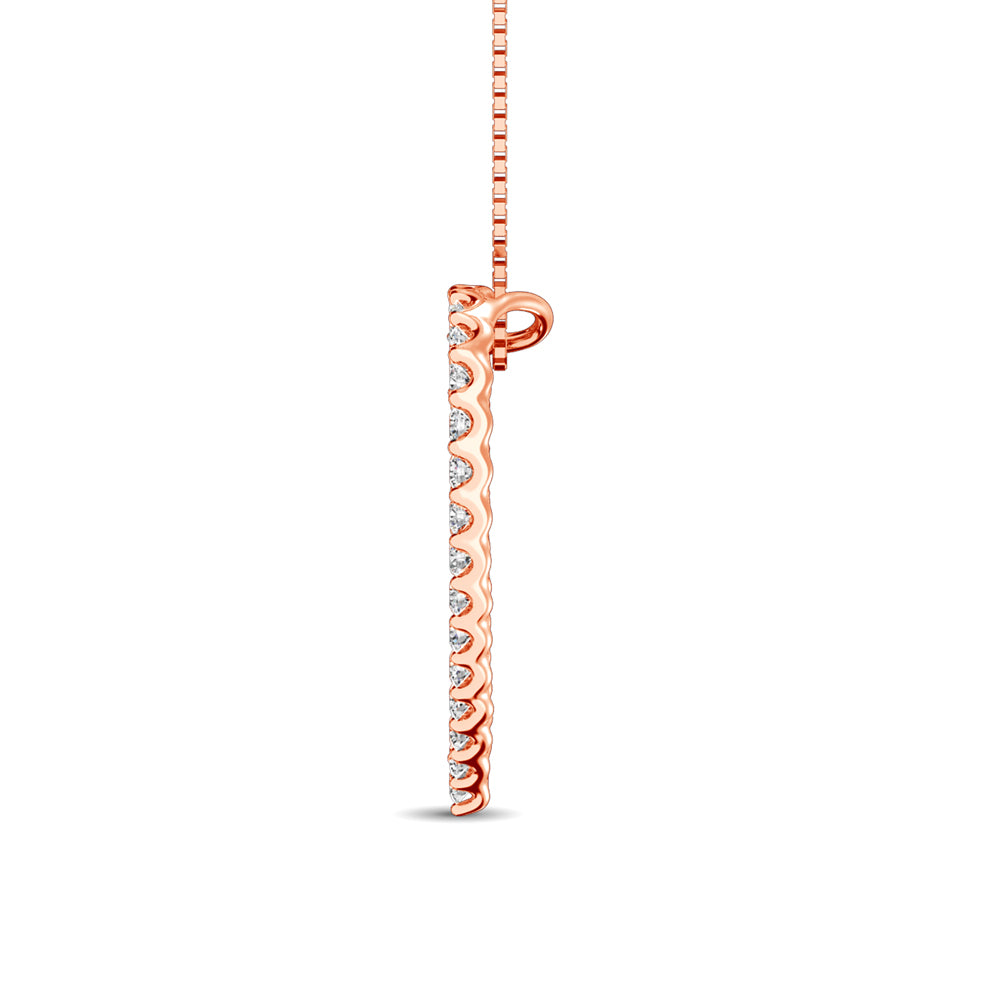 10K Rose Gold Diamond 1/2 Ct.Tw. Heart Pendant