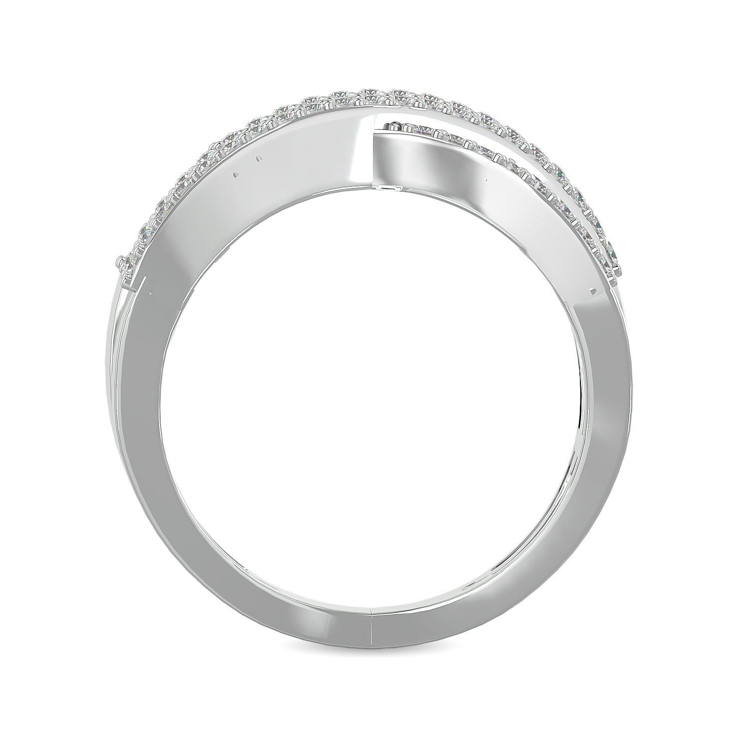 Diamond 1 ct tw Crossover Fashion Ring in 14K White Gold