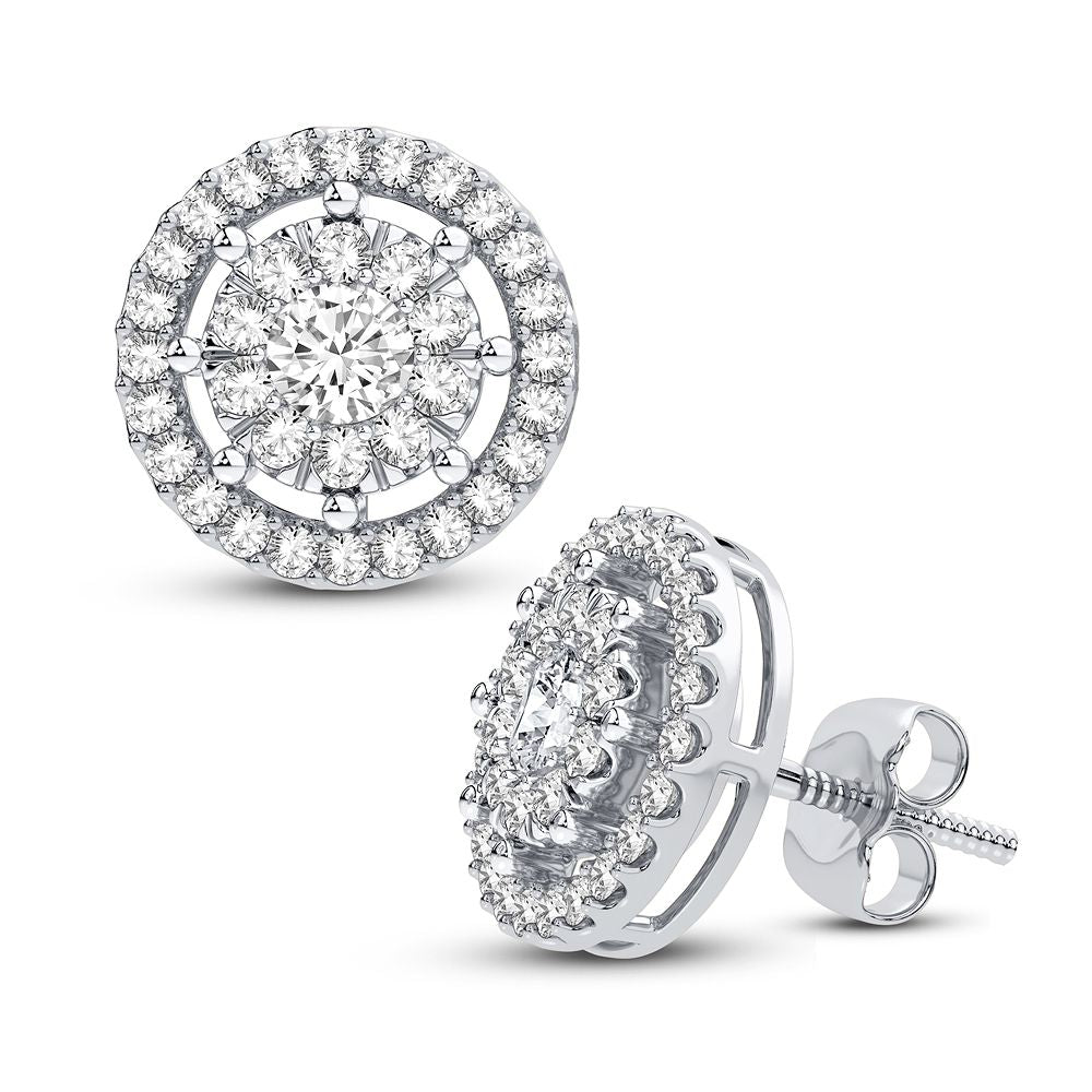 14K White Gold Exquisite 2.00Ct Diamond Earring