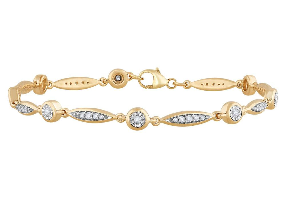 10K Yellow Gold Magnifcnet 0.50Ct Diamond Bracelet