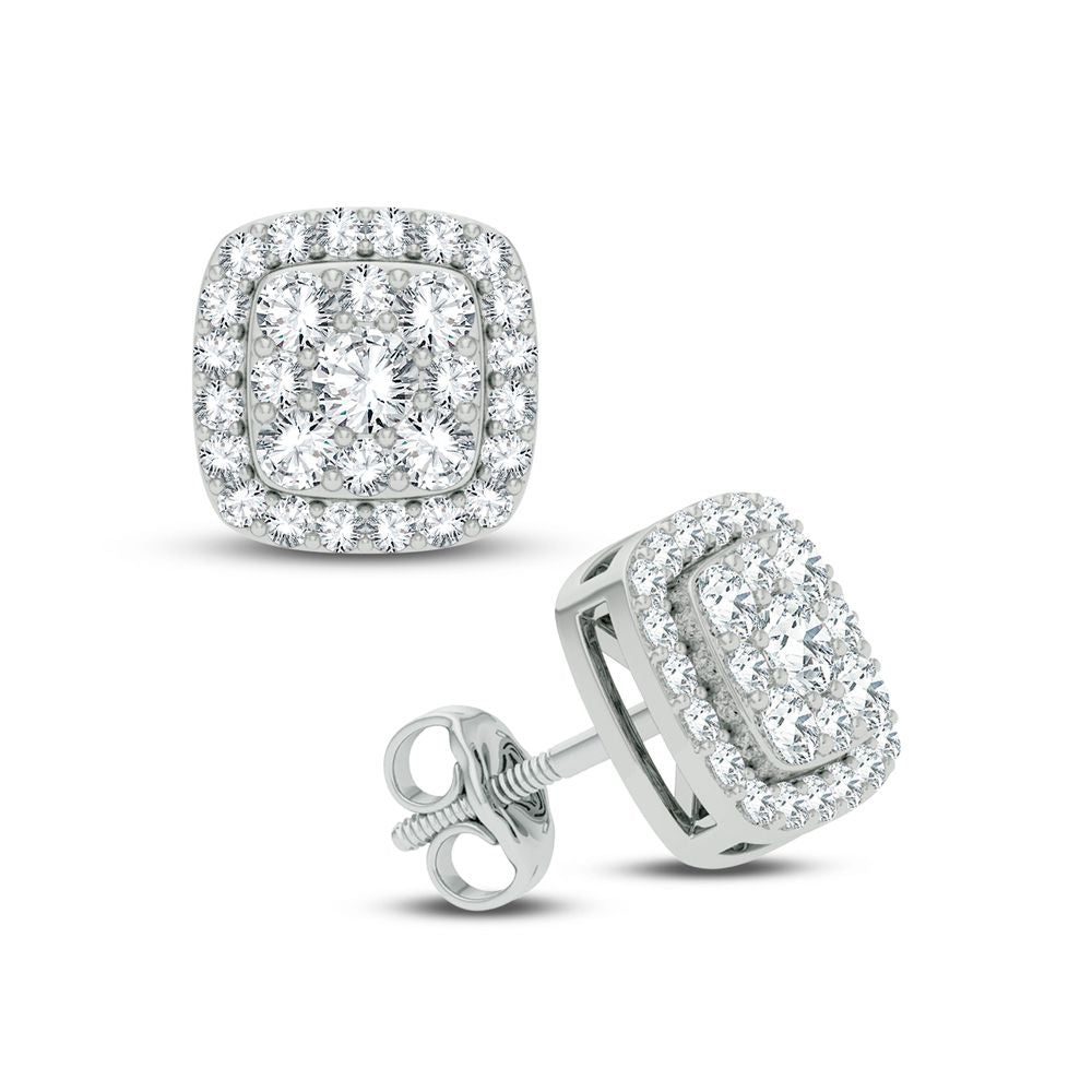 14K White Gold 1.00Ct Diamond Earring