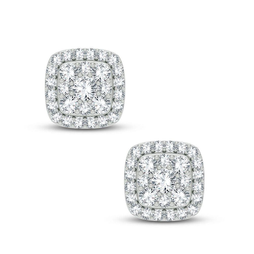 14K White Gold 1.00Ct Diamond Earring