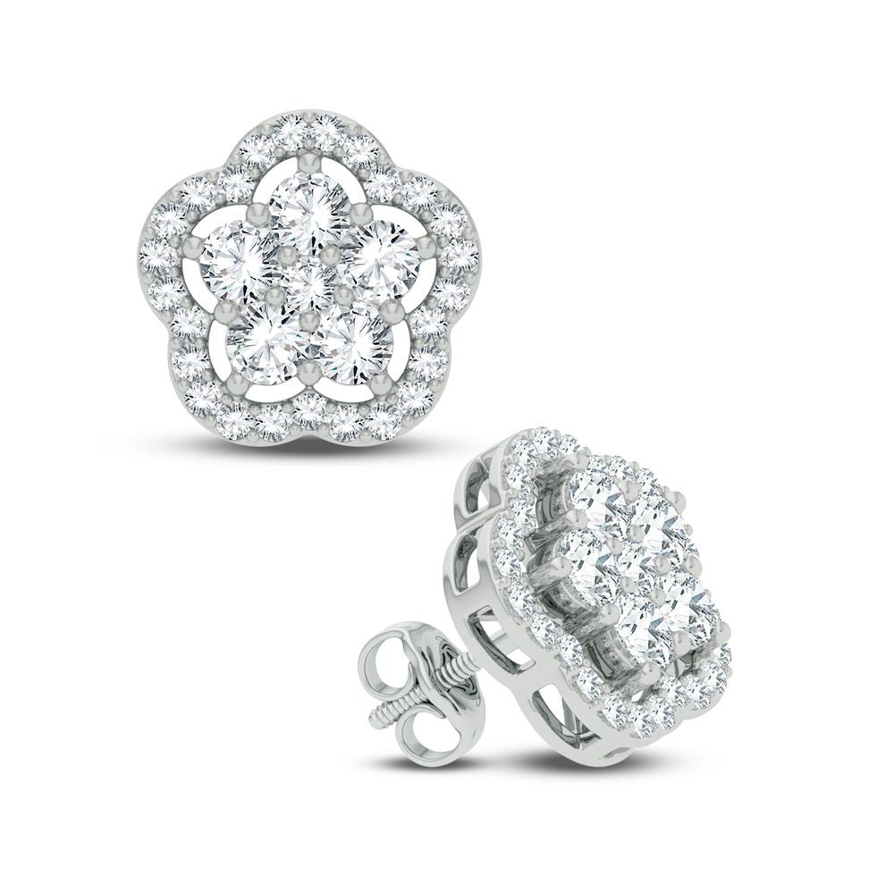 14K White Gold 2.00Ct Diamond Earring