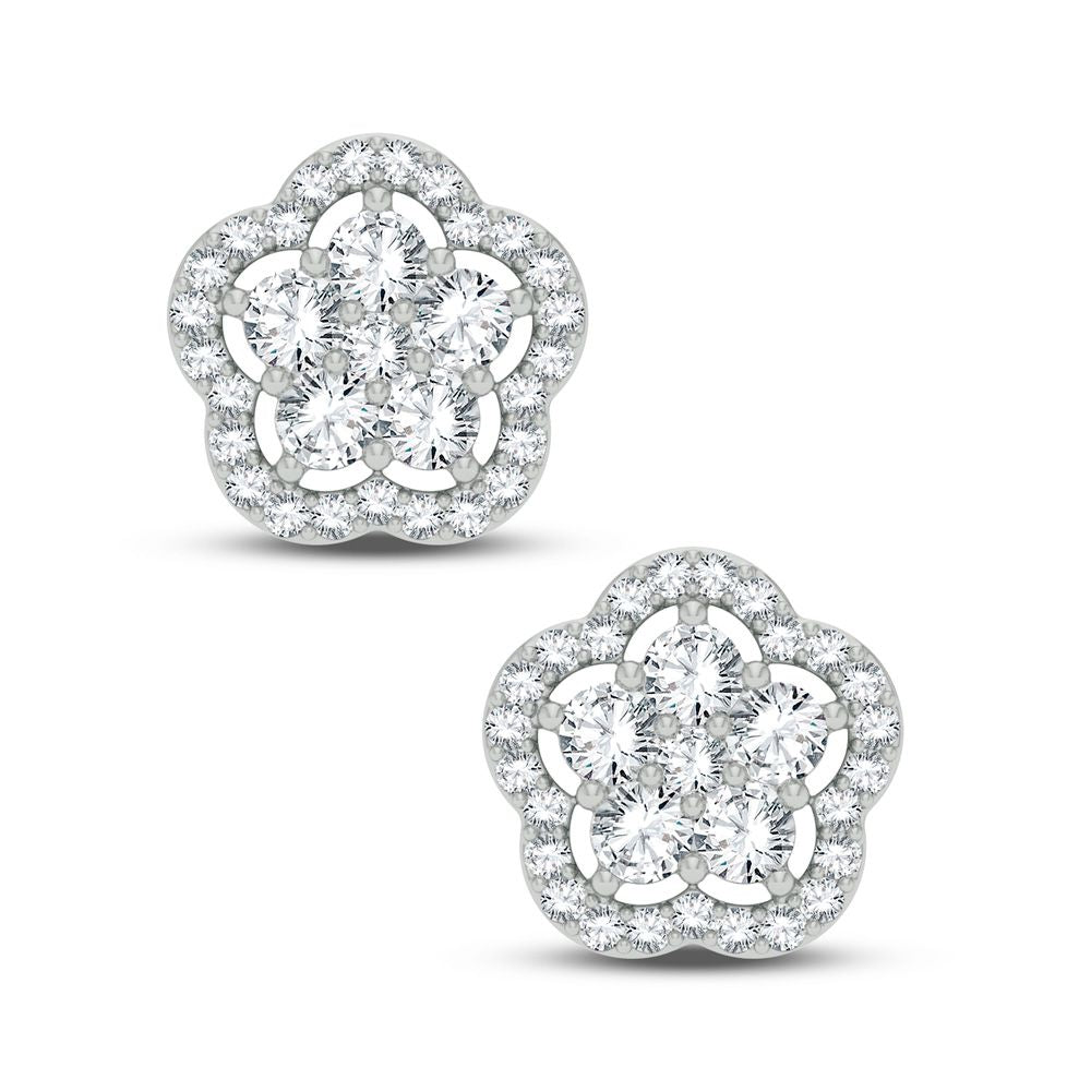 14K White Gold 2.00Ct Diamond Earring