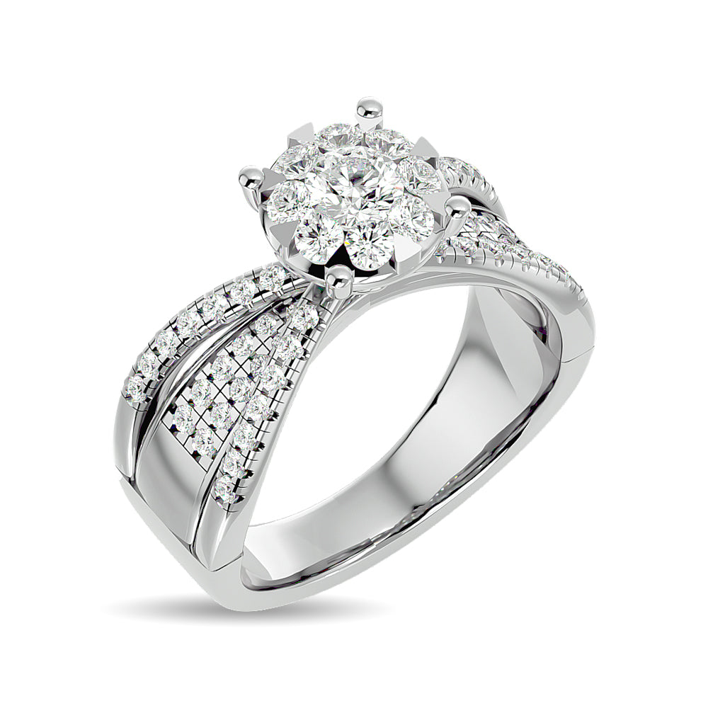 Diamond 1 Ct.Tw. Engagement Ring in 14K White Gold