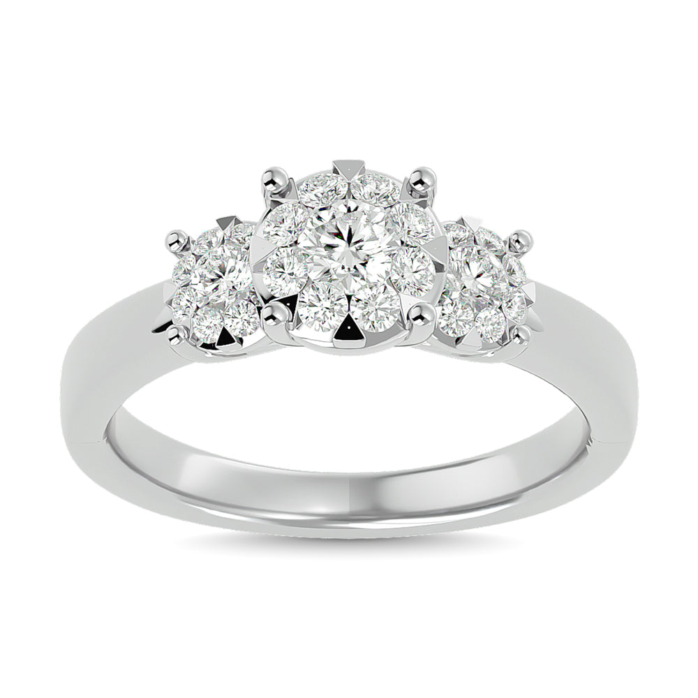 Diamond 3/4 ct tw Round Cut Engagement Ring  in 14K White Gold