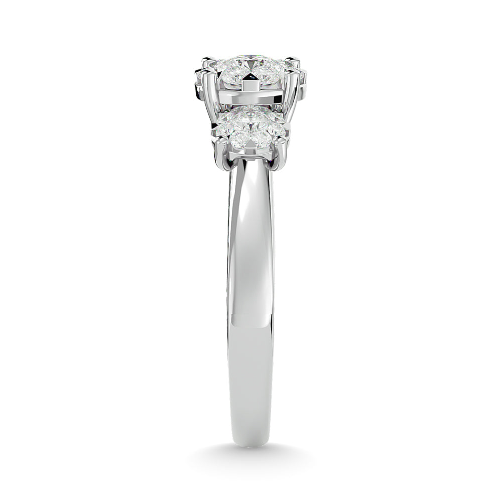 Diamond 3/4 ct tw Round Cut Engagement Ring  in 14K White Gold