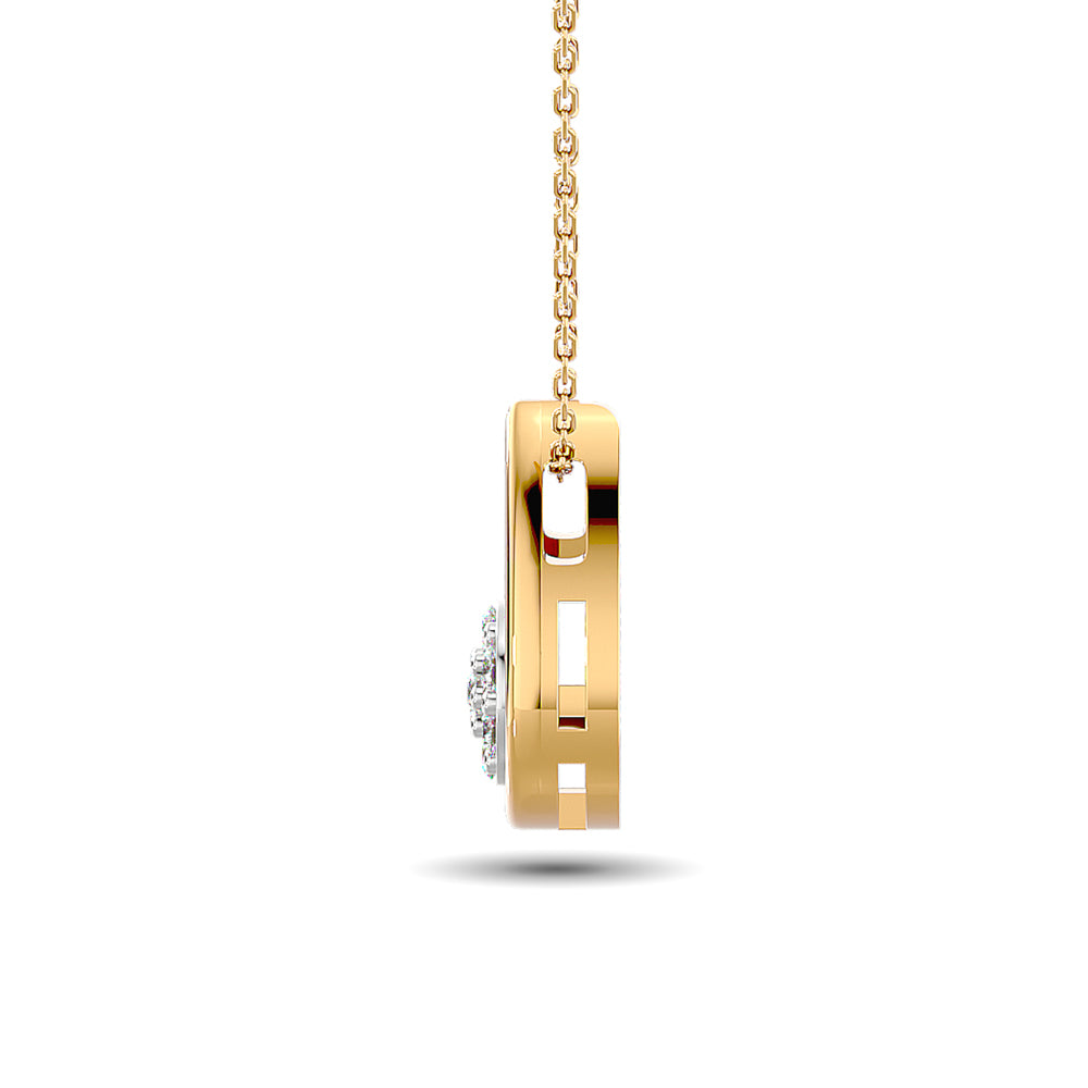 Diamond Tear Shape Pendant 1/10 ct tw Round Cut in 10K Yellow Gold