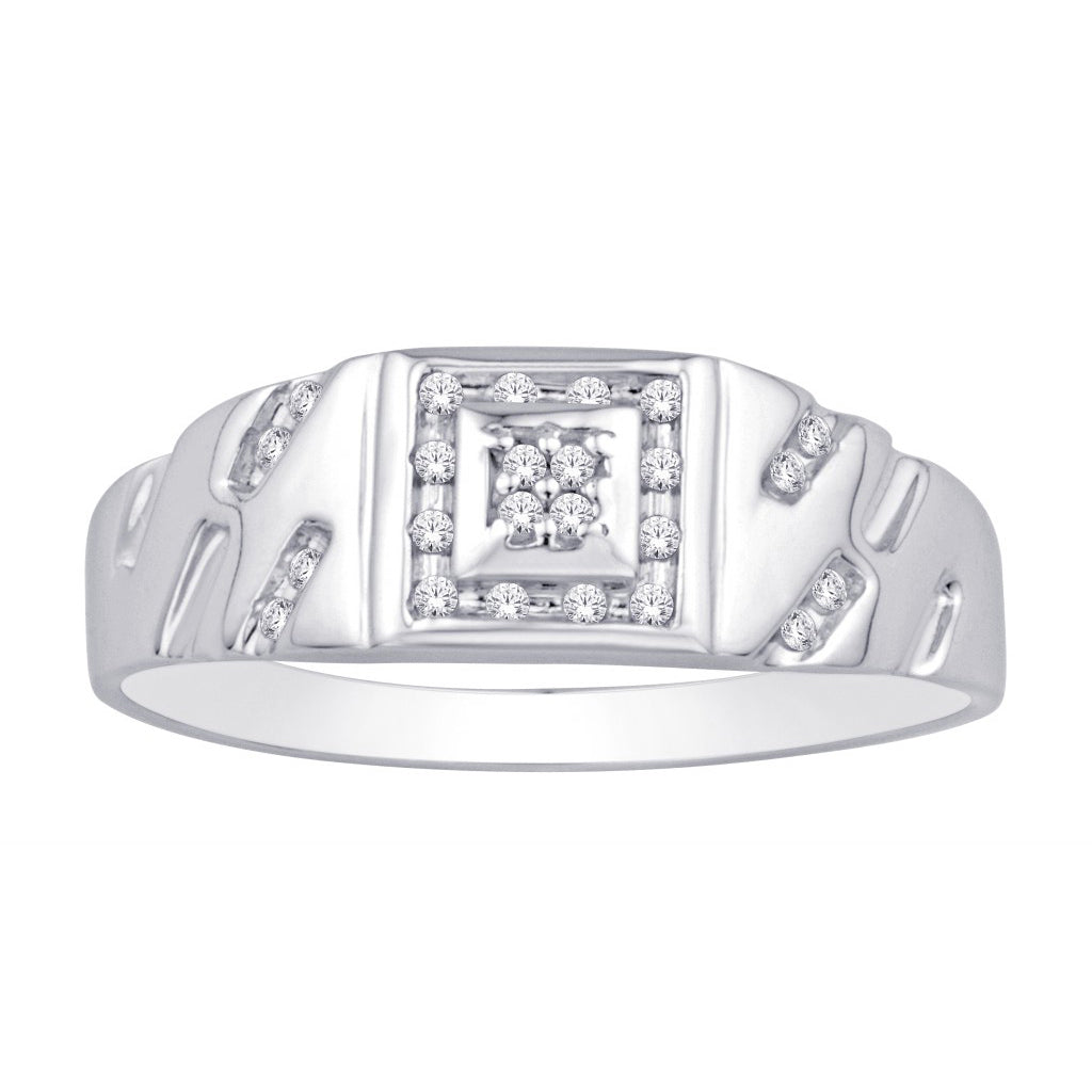 10K White 0.12-0.13Ct D-Mens Ring