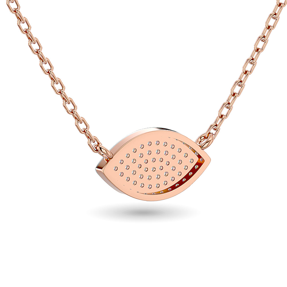 Diamond Eye Shape Necklace 1/5 ct tw in 10K Rose Gold