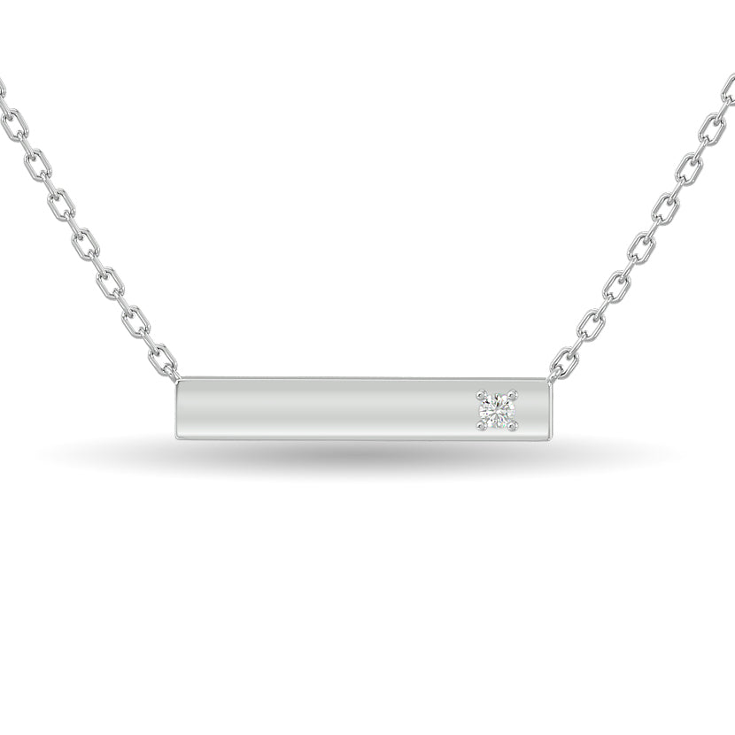 Diamond Bar Necklace 1/20 ct tw in Sterling Silver