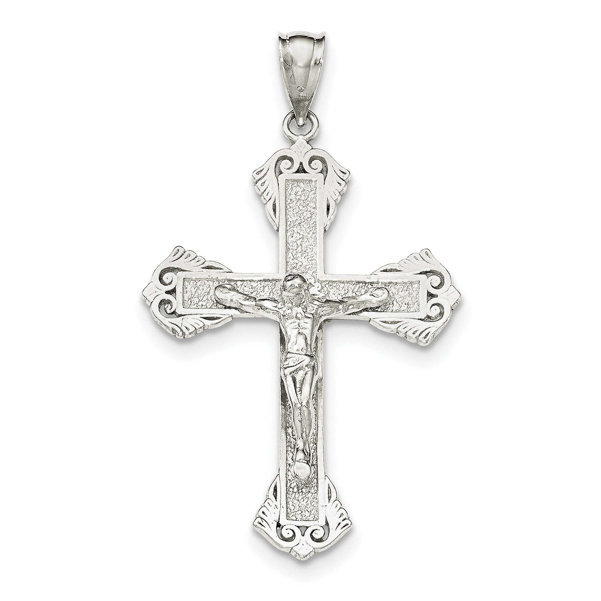 Sterling Silver Polished INRI Crucifix Pendant QC8310