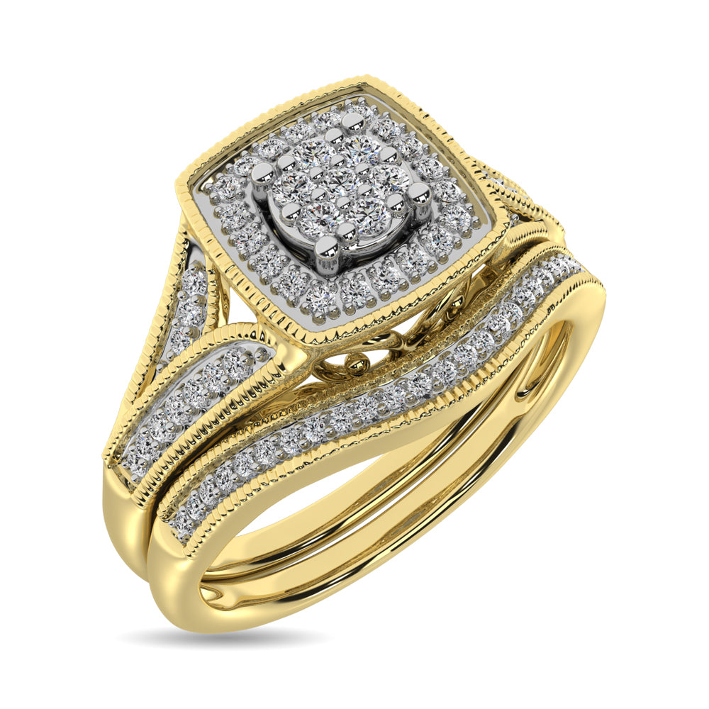 Diamond Bridal Ring 1/6 ct tw in Round-cut 10K in Yellow Gold