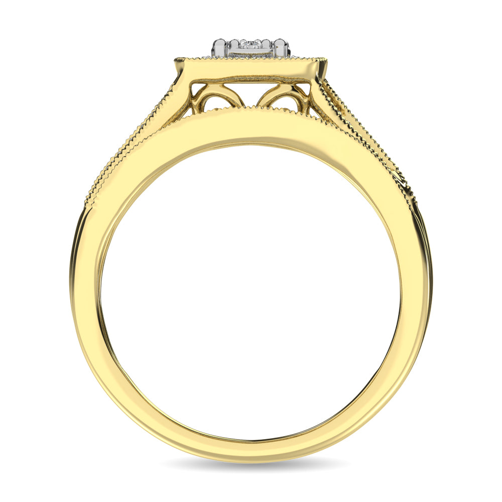 Diamond Bridal Ring 1/6 ct tw in Round-cut 10K in Yellow Gold