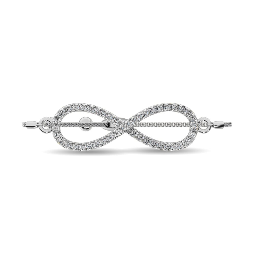 Diamond Infinity Bracelet 1/6 ct tw in Sterling Silver