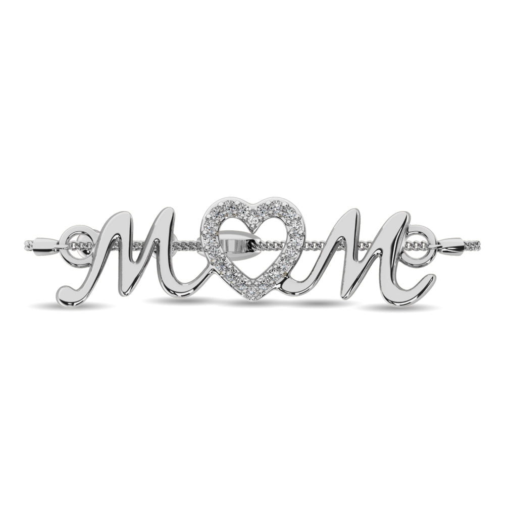 Diamond Mom Bracelet 1/10 ct tw in Sterling Silver