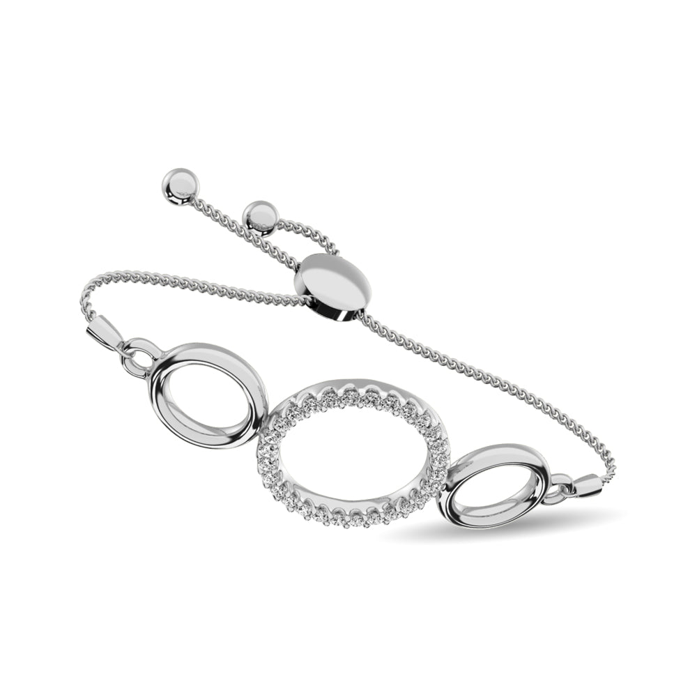 Diamond Circle Bracelet 1/6 ct tw in Sterling Silver