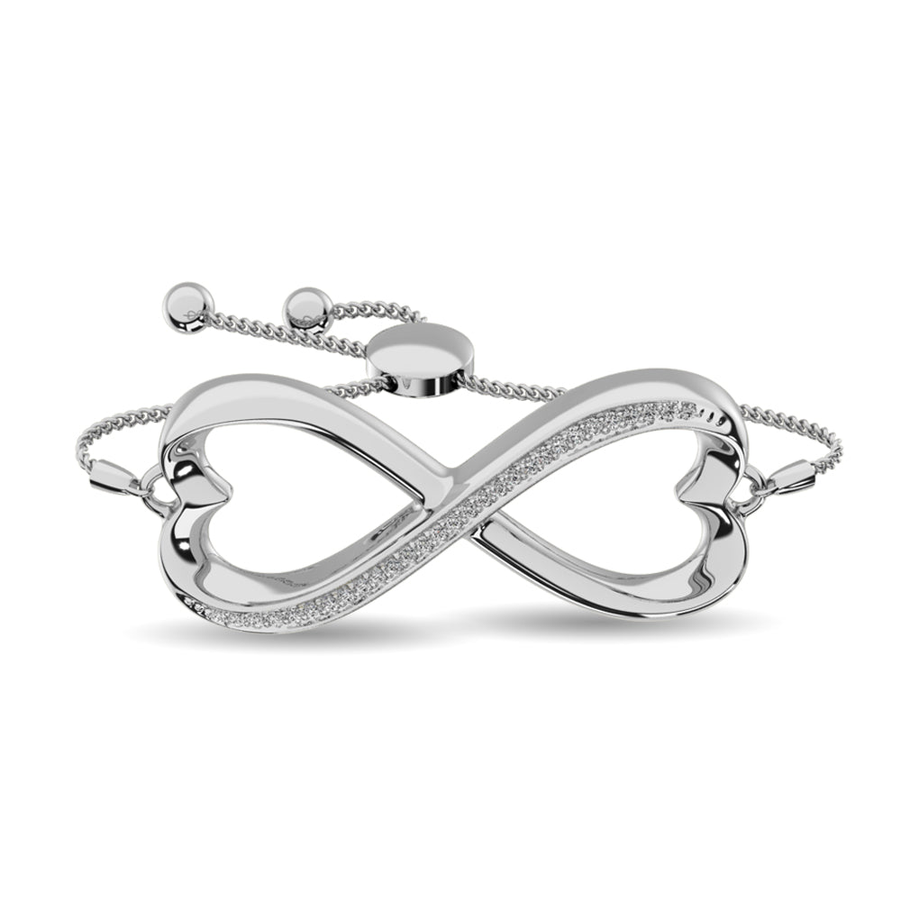 Diamond Infinity Bracelet 1/6 ct tw in Sterling Silver