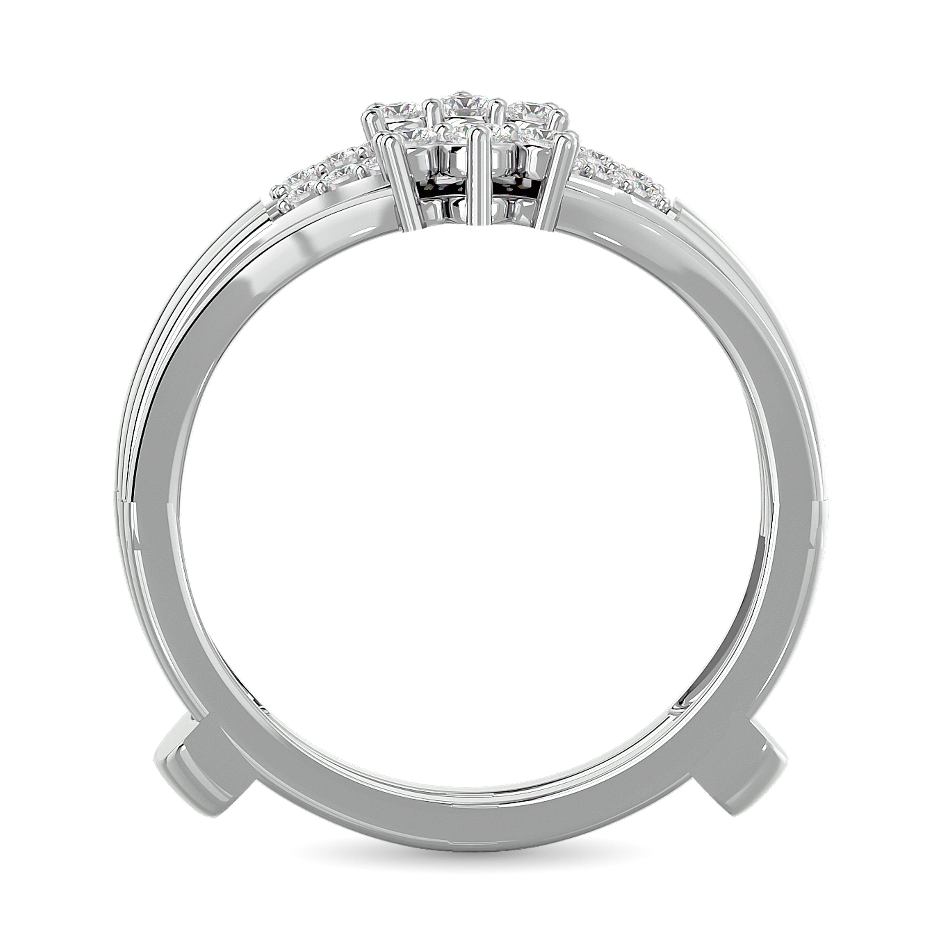 Diamond Guard Ring 1/4 ct tw in 10K White Gold