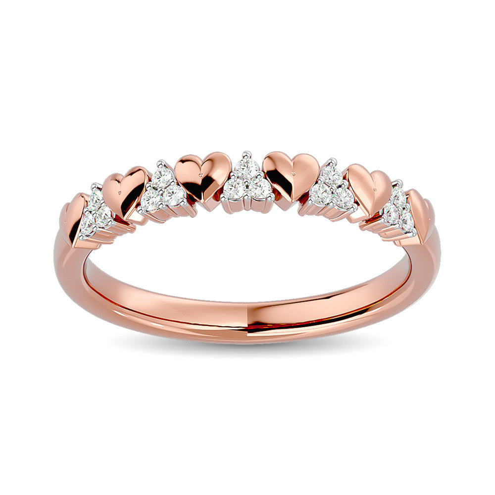 Diamond 1/10 ct tw Heart Stackable Ring in 10K Rose Gold