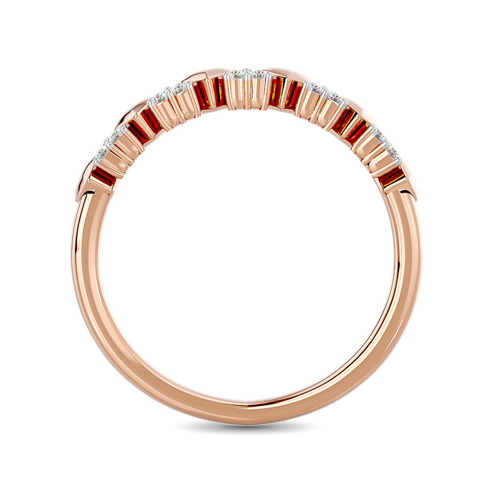 Diamond 1/10 ct tw Heart Stackable Ring in 10K Rose Gold