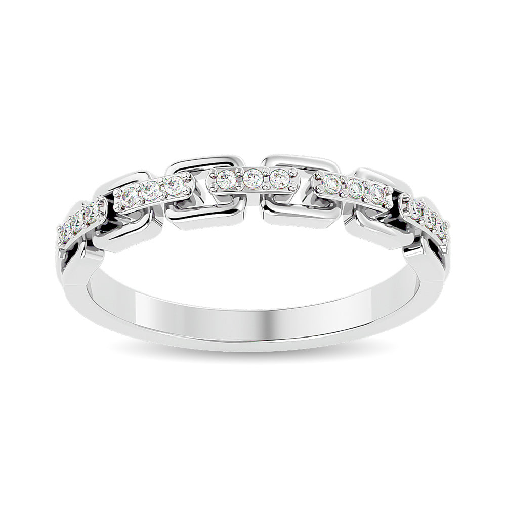 Diamond 1/10 ct tw Ladies band in 10K White Gold