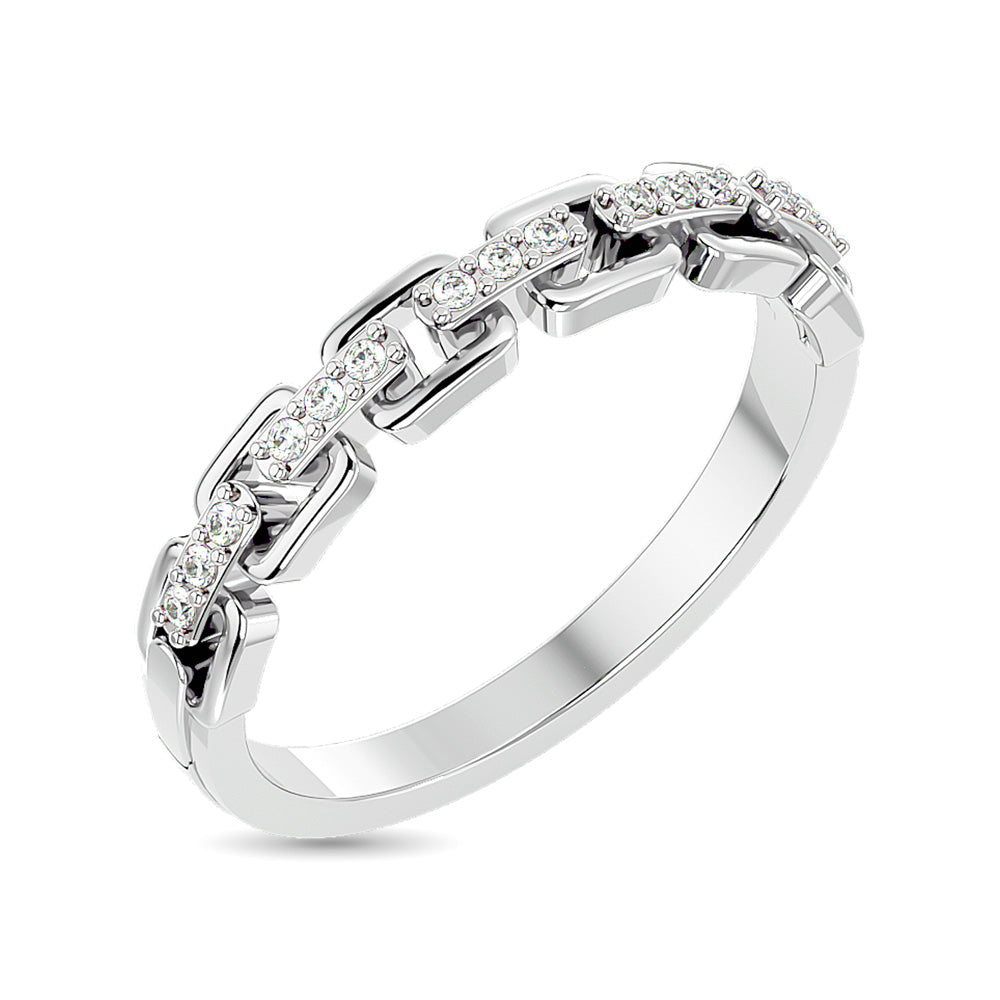 Diamond 1/10 ct tw Ladies band in 10K White Gold