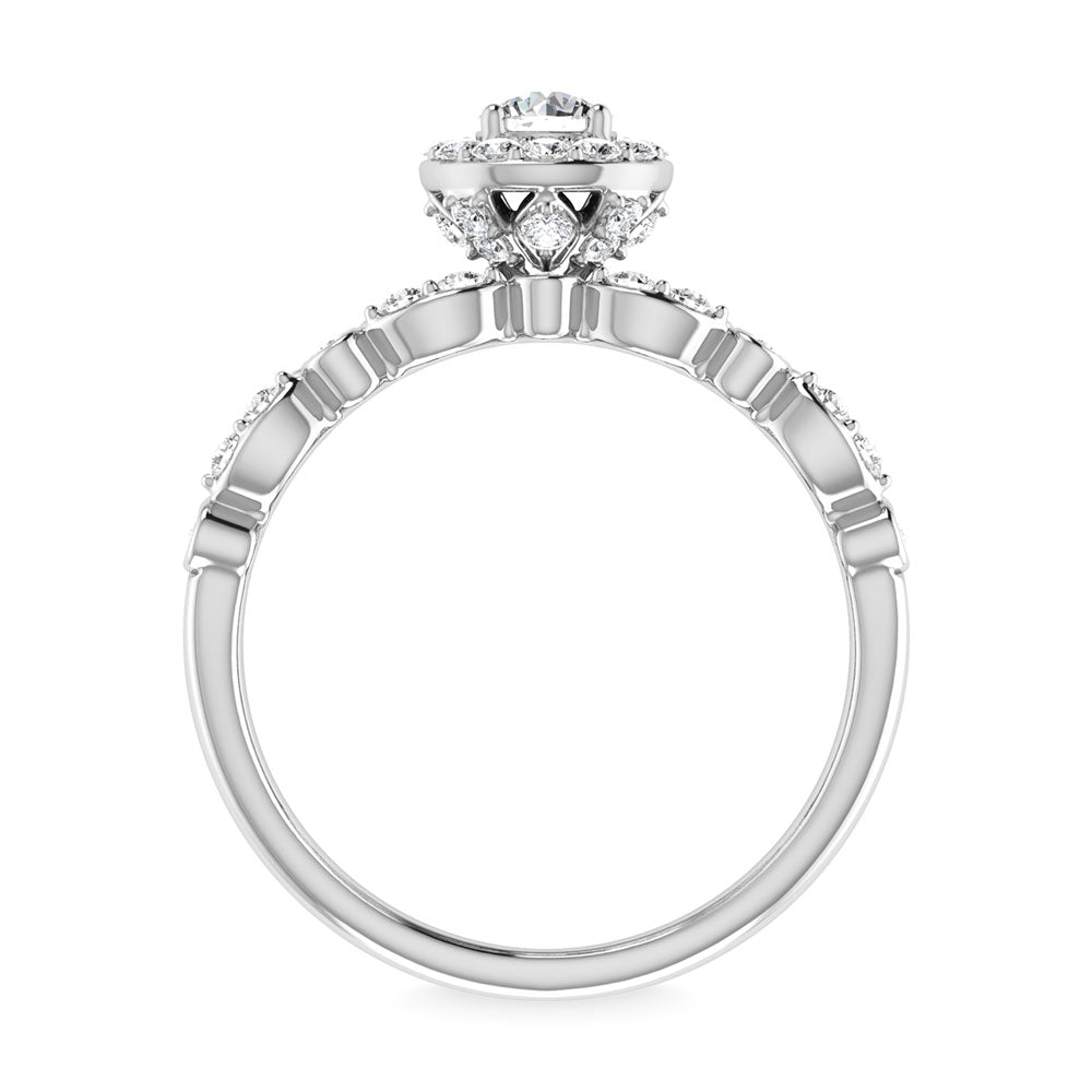 14K White Gold 3/4 Ct.Tw. Diamond Engagement Ring