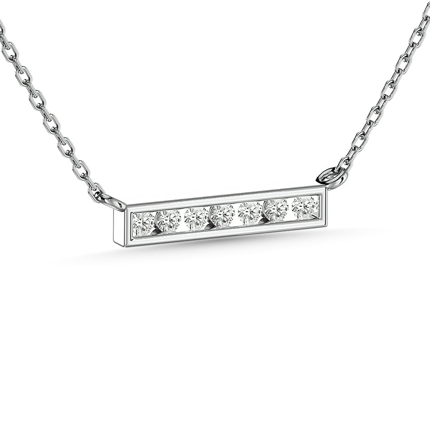 Diamond Round Cut  Fashion Necklace 1/4 ct tw in 10K White Gold